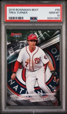Bowmans Best Trea Turner RC #58 2016 PSA 10 Foto 1 de 2