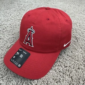 Los Angeles Angels Nike Club Cap Red M/L Buckle Strap Team Logo White Swoosh Hat - Picture 1 of 9