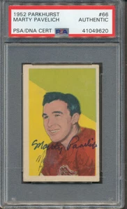 1952/53 Parkhurst #66 Marty Pavelich PSA/DNA Certified Authentic Signed *9620 - Picture 1 of 1