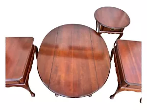 HARDEN FURNITURE SET of Coffee and End Tables Solid Cherry Queen Anne Style - Picture 1 of 14