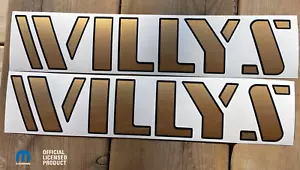jeep WILLYS hood decal sticker wrangler gladiator JT JL BLACK GOLD - Picture 1 of 3
