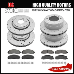 Almohadilla de cerámica para rotores de disco perforados delanteros traseros para Ford F-250 F-350 Super Duty 4x4 - Imagen 1 de 6