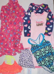 Girls 7 Piece Clothing Bundle Size 12-14 Xl Carter - Justice - Speedo - Sleep - Picture 1 of 16