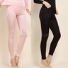 Women's Cashmere & Silk Ribbed Thermal Leggings - Long Johns Bottoms In Solid Colors (S,M,L)