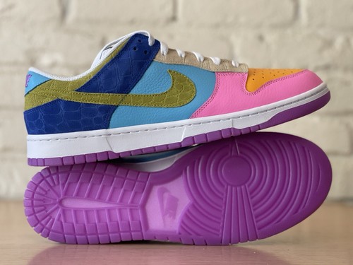 YEEZY Nike Dunk Low Retro ID By Basketball What The Multicolore Uomo Taglia 14 FJ2253 901