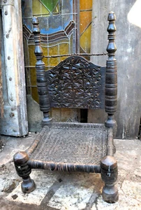 Sedia afghana mobile etnico in stile antico vintage orientale XX secolo 900 - Imagen 1 de 10