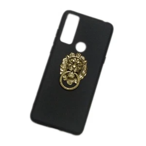 3D Metal Lion Head Finger Ring Stand Holder Soft TPU Cover Case for TCL 20 SE - Picture 1 of 4