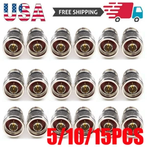 5/10/15x N-Type Male Plug to SO-239 UHF Female Jack RF Adapter Barrel Connector - Picture 1 of 11