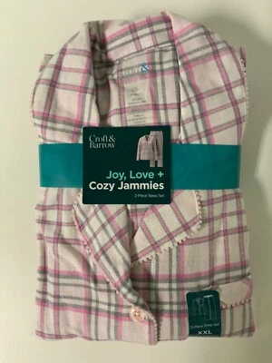 Croft & Barrow Joy, Love + Cozy Jammies Rosa Cuadros 2 Piezas XXL NUEVO CON ETIQUETAS Foto 1 de 4