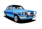 ESCORT RS2000 CAR ART PRINT PICTURE (SIZE A3). PERSONALISE IT! 
