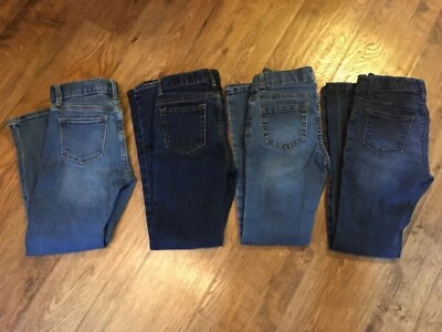 Лот из 4 пары ~ девочек размер 10 узкие джинсы и капри - старый темно-синий и детский место ~ - Изображение 1 из 3