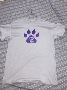 Damen T-Shirt Größe M Katzen Kätzchen Crazy Cat Lady - Bild 1 von 4