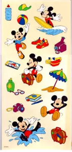 Sandylion MICKEY TRAVEL CLEAR BACKGROUND STICKER Sheet scrapbooking crafts - Picture 1 of 1