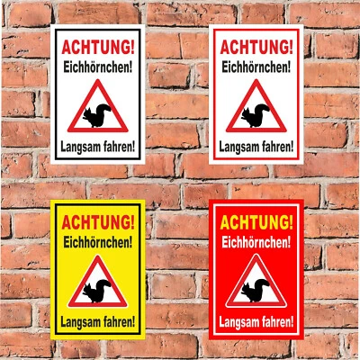 Schild Wald - Achtung Eichhörnchen Langsam fahren - in 4 Größen - S00359-160