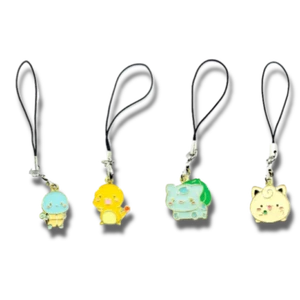 POKEMON ZAMEK BŁYSKAWICZNY CHARM Charmander Bulbasaur Squirtle Jigglypuff pasek na telefon - Zdjęcie 1 z 7