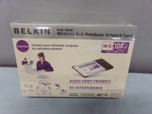 Belkin Dual-Band Wireless A+G Notebook Network Card 108 Mbps x2 ~ NEW - Picture 1 of 2