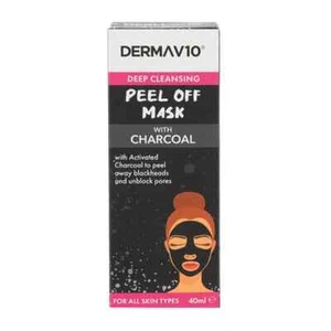 DermaV10 Charcoal Peel Off Mask, 40ml - Picture 1 of 1