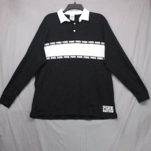 Pink Victoria's Secret Polo Long Sleeve Black  White Men Size | L - Picture 1 of 9