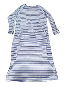 Charter Club Soft Sleepshirt Nightgown Long Sleeve Blue White Striped XL - Picture 1 of 11