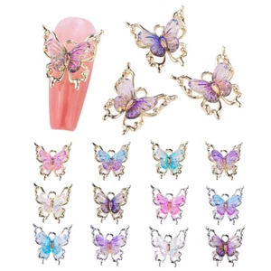 10PCS Butterfly Manicure Decor 3D Nail Charms Kawaii Nail Art Accessories DIY - Picture 1 of 23