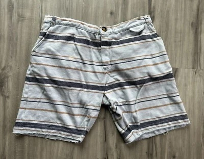 Pantalones Cortos Threads 4 Thought Para Hombre Talla 36 Azul Rayas Algodón Orgánico Bolsillos Foto 1 de 4