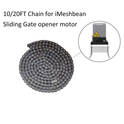 10/20FT Chain For iMeshbean Electric Automatic Sliding Gate Opener Motor 08B-1