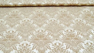 Jacquard in Gold-Beige mit Ornamenten Rankenstoff Polsterstoff Möbelstoff Ranken - Bild 1 von 4