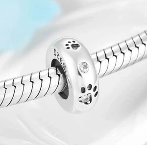 Charm Zwischenring Perle Spacer Pfoten 925 Silber - Anhänger für Pandora Armband - Bild 1 von 1