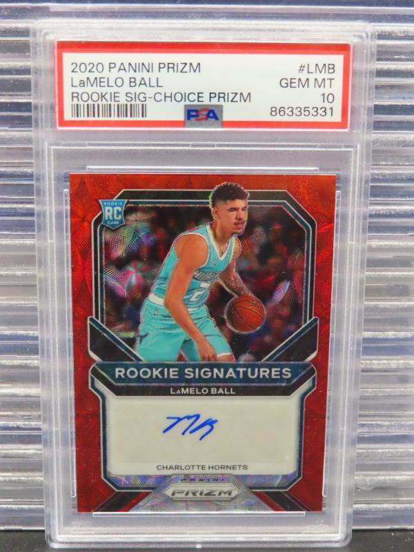2020-21 Prizm LaMelo Ball Rookie Signatures Choice Red Auto RC #RS-LMB PSA 10