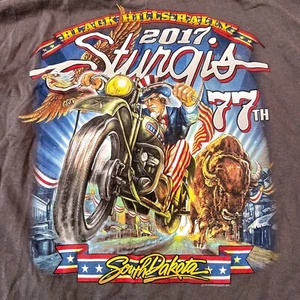 Sturgis 77th Anniversary Black Hills Uncle Sam Motorcycle Long Sleeve Eagle XL - Picture 1 of 12
