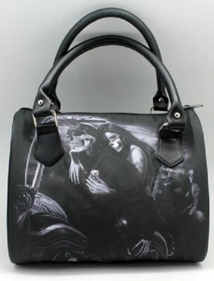 DGA David Gonzales Art Angels Ride or Die Chick Motorcycle Biker Skull Handbag - Image 1 of 4