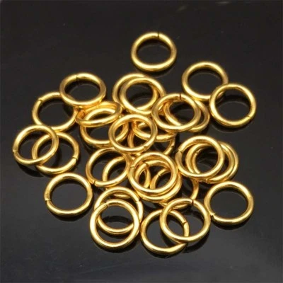 Stainless Steel Gold tone Open Jump Rings Split Rings Findings from 3.5mm-10mm - Image 1 of 4
