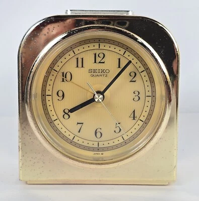 Vintage Gold Tone Finish SEIKO Quartz Alarm CLOCK QEJ302G NO BATTERY COVER (SE) - Image 1 of 4