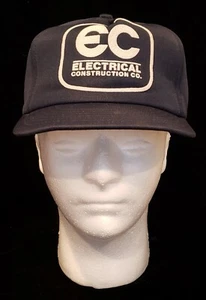 Vintage Navy EC Electricl Construction Trucker Cap Hat Made In USA Foam Unused - Picture 1 of 6