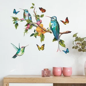 Wandtattoo mit -, Vögel, wasserdicht, moderner auf dem Ast, Blumenaufkleber - Picture 1 of 5