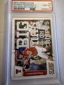 2017 Score Big Man On Campus Patrick Mahomes II RC #6 PSA 10 - Bild 1 von 2