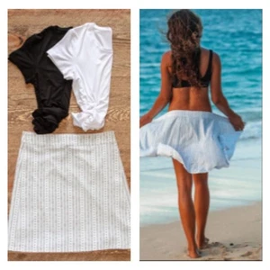 Falda RipSkirt Hawaii Beach Coverup Lg Gris Marfil Envoltura Ajustable GRANJA GUIÓN - Imagen 1 de 12