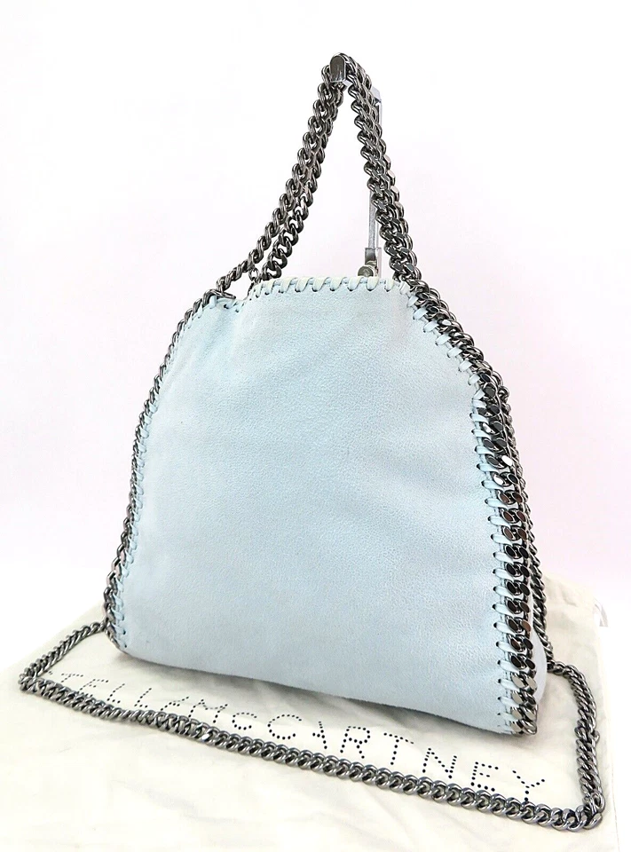 Aut STELLA McCARTNEY Falabella Blue Fabric 2-Way Hand Shoulder Bag Purse #60159 - Image 1 of 4