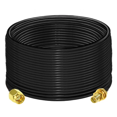 Cavo RP SMA RG58 65,6 FT (20 M) Cavo Di Prolunga SMA Femmina a Maschio a Polarit - Immagine 1 di 4