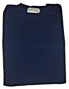 Orvis Men's Navy Blue Long Sleeve Round Neck Pullover Sweater Size Large - Picture 1 of 4