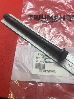 ROCKET 111 New Genuine TRIUMPH HFF M11 x 128 Crankcase Raw Bolt T3202500 - Imagem 1 de 4