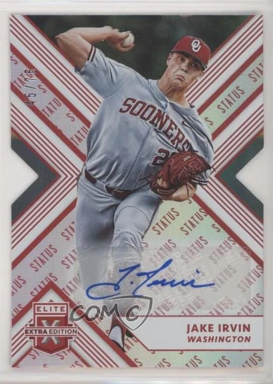 2018 Panini Elite Extra Edition Status Red Die-Cut /75 Jake Irvin #198 Auto - Image 1 of 2