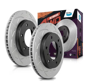 2 x Bendix Rear Slotted & Dimpled Brake Rotors for Toyota Prado KZJ95R, KZJ120R - Picture 1 of 1