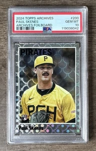 2024 Topps Archives Paul Skenes #200 RC Archives Foilboard SSP PSA 10 Gem Mint - Picture 1 of 2