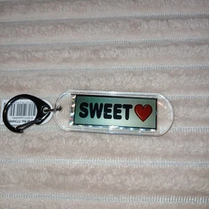 Acrylic Blinking Solar Powered Keychain 4.25” Long w/Snap Keyring, SWEET ❤️ - Picture 1 of 6