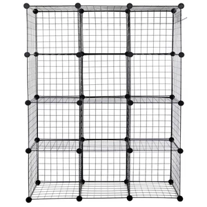 Wire Cube Storage Shelves 12-Cube Storage Organizer DIY Closet Cabinet Bookshelf - Picture 1 of 10