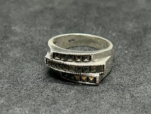925 Sterling Markasiten Ring 9,7 mm Gr. 6,5 - 4,75 g - Bild 1 von 4