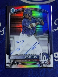 2025 Bowman Chrome Prospect Auto Refractor /499 Zyhir Hope #CPA-ZH Dodgers - Picture 1 of 6