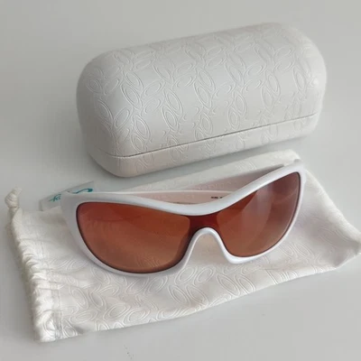 Oakley Speechless Sunglasses Pearl White Frame Orange Lenses Polarized with Case - Image 1 of 4