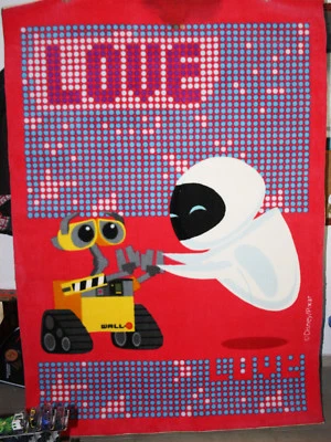 MUY RARA ALFOMBRA DE PISO WALL-E & EVE NIÑOS GRANDES DISNEY PIXAR SIN USAR CON FALLAS Foto 1 de 4